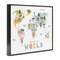 Stupell Industries Map Of World Pastel Animals Framed Giclee, design by Carla Daly
